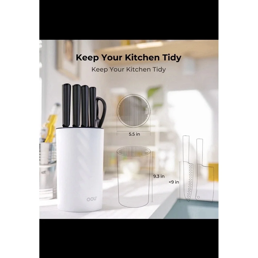 OOU Universal Knife Block Holder Without Knives, Round Kitchen Knife Holder